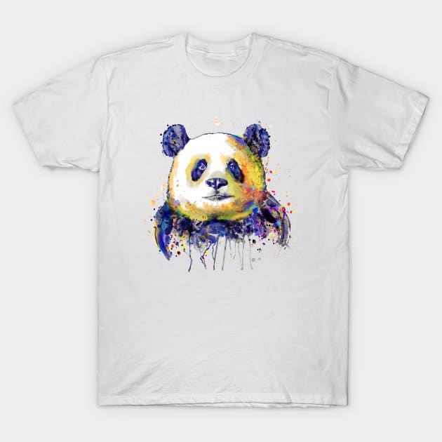 Colorful Panda Head T-Shirt by Marian Voicu